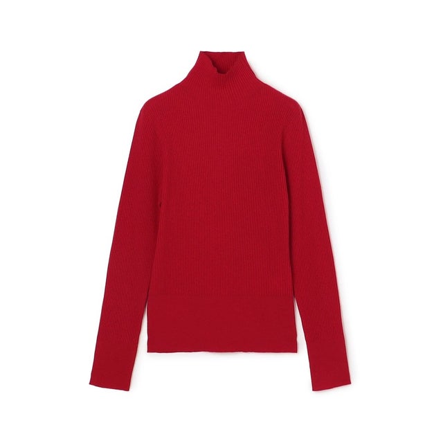 ストレッチカシミヤ ハイネックプルオーバー （37 レッド）