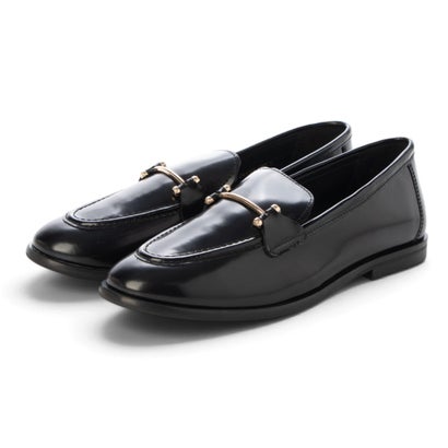 【本革 / 軽量】ガラスレザースキニービットローファー （BLK）｜詳細画像