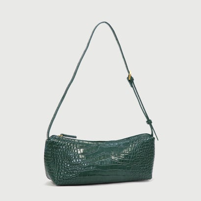 【LA MARGE】【本革】 クロコ型押し ワンハンドル ショルダーバッグ / レディース レザー バッグ オケージョン （ダークブラウン）｜詳細画像