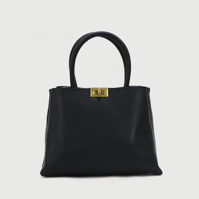 【LA MARGE】2WAY 3層タイプ ターンロック ショルダーバッグ / レディースバッグ ハンドバッグ ゴールド セレモニー オケージョン 斜め掛け ひねり金具（アイボリー）｜詳細画像