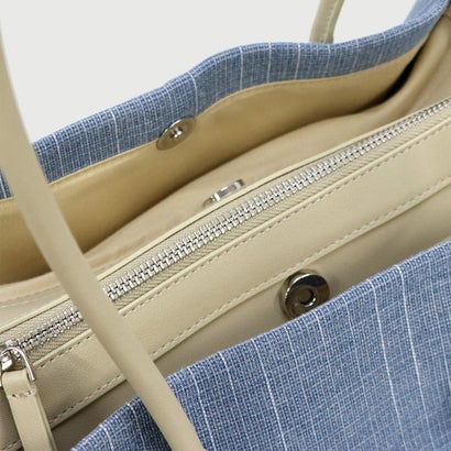 【 500mlペットボトル収納可 】 3層タイプ シャンブレー トートバッグ / レディース バッグ b5 通勤バッグ （ブルー）｜詳細画像