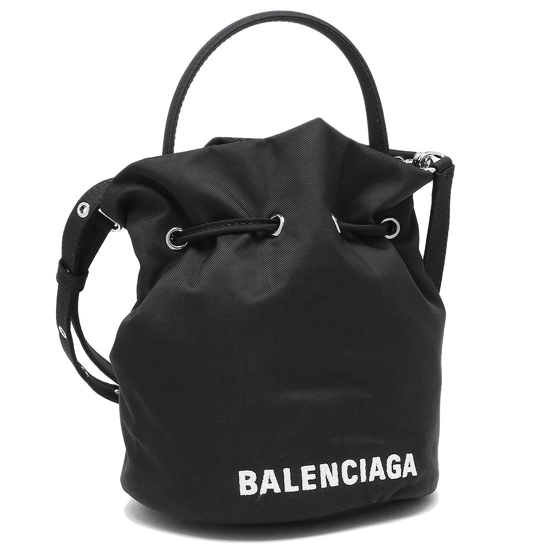 バレンシアガ BALENCIAGA ハンドバッグ ショルダーバッグ ロゴ 巾着バッグ XSサイズ ブラック ホワイト レディース BALENCIAGA  656682 H854N 1060 （BLACK L WHITE） -靴＆ファッション通販 ロコンド〜自宅で試着、気軽に返品