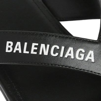 バレンシアガ BALENCIAGA サンダル ラウンド ロゴ ブラック ホワイト レディース BALENCIAGA 630051 WBAE1 1090 （ブラック）｜詳細画像