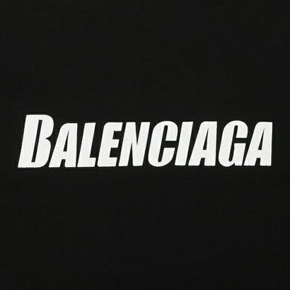 バレンシアガ BALENCIAGA ロングTシャツ トップス ロングスリーブオーバーサイズ ブラック メンズ BALENCIAGA 681046 TNVL1 1070 （BLACK WHITE）｜詳細画像