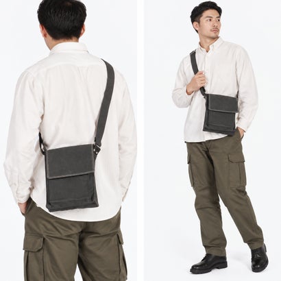 ショルダーバッグ メンズ レディース ブランド バッグ 小さめ 帆布 斜めがけ 大人 軽量 軽い 難燃 耐水 カジュアル 斜めがけバッグ ミニショルダー 日本製 シェルターダック INS-601 （BLUE）｜詳細画像