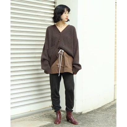 エミリーウィーク EMILY WEEK ウールコットンニットカーディガン（ブラウン）｜詳細画像