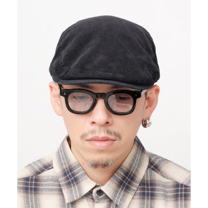コーデュロイハンチング ピグメント加工 綿レーヨン 洗える サイズ調節 消臭 抗菌 （ブラック）｜詳細画像