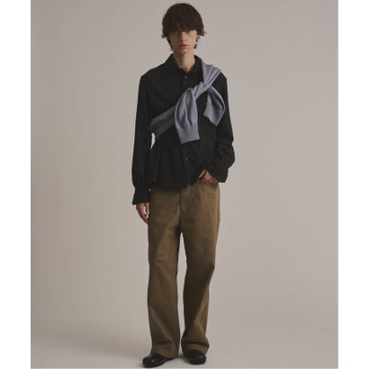 via / ヴァイア COZY KNIT SHIRT （ネイビー）｜詳細画像