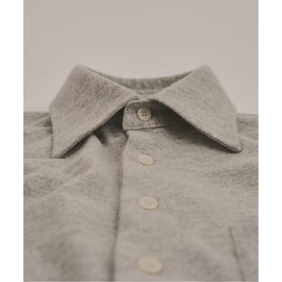 via / ヴァイア COZY KNIT SHIRT （ネイビー）｜詳細画像