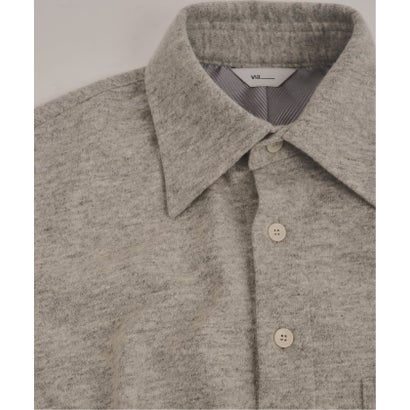 via / ヴァイア COZY KNIT SHIRT （グレーA）｜詳細画像
