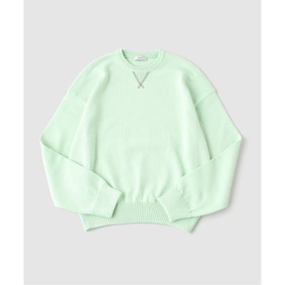 via / ヴァイア V GUSSET KNIT CREWNECK （グリーン B）｜詳細画像