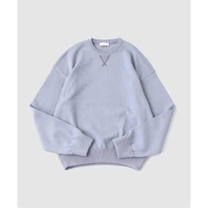 via / ヴァイア V GUSSET KNIT CREWNECK （グレーA）｜詳細画像