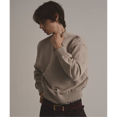 via / ヴァイア V GUSSET KNIT CREWNECK （ベージュ）｜詳細画像