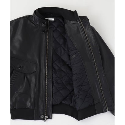 NO MAINTENANCE / ノーメンテナンス ISA BOMBER LEATHER JACKET （ブラック）｜詳細画像