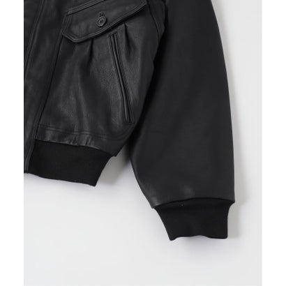 NO MAINTENANCE / ノーメンテナンス ISA BOMBER LEATHER JACKET （ブラック）｜詳細画像