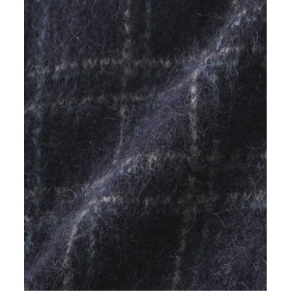 パルプ PULP MOHAIR MIX KNIT ZIPUP HOODIE CHECK（ネイビー）｜詳細画像