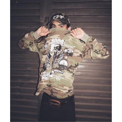 パルプ PULP UK ARTIST PROJECT【ROYDON】CAMO THERMAL LS （カーキ）｜詳細画像