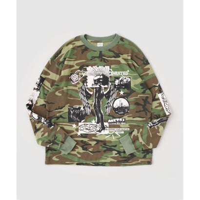 パルプ PULP UK ARTIST PROJECT【ROYDON】CAMO THERMAL LS （カーキ）｜詳細画像