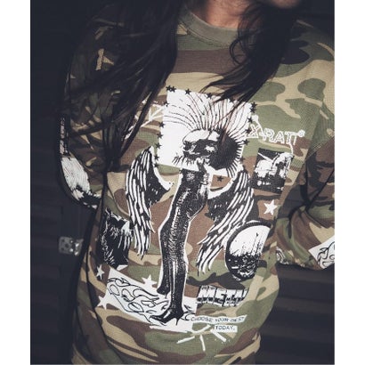 パルプ PULP UK ARTIST PROJECT【ROYDON】CAMO THERMAL LS （カーキ）｜詳細画像