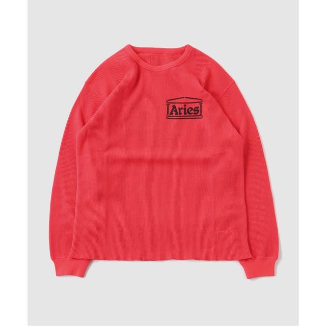 ARIES / アリーズ REVERSIBLE BARBED LOVE TEMPLE WAFFLE L/S TEE （レッド）