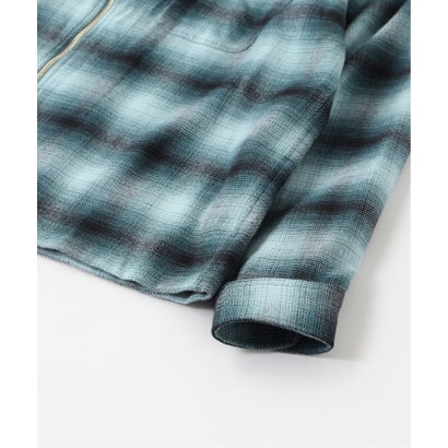 TODAY edition / トゥデイエディション 別注 OMBRE PLAID ZIP SHIRT （ブルー A）｜詳細画像