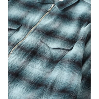 TODAY edition / トゥデイエディション 別注 OMBRE PLAID ZIP SHIRT （ブルー A）｜詳細画像