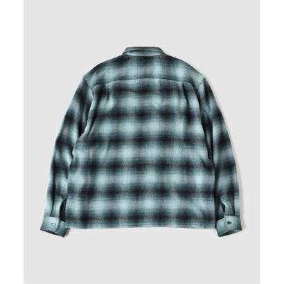 TODAY edition / トゥデイエディション 別注 OMBRE PLAID ZIP SHIRT （ブルー A）｜詳細画像