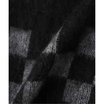 TODAY edition / トゥデイエディション CHECKER MOHAIR CARDIGAN （ブルー）｜詳細画像