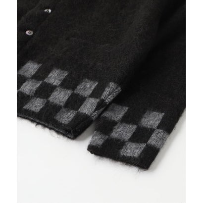 TODAY edition / トゥデイエディション CHECKER MOHAIR CARDIGAN （ブルー）｜詳細画像