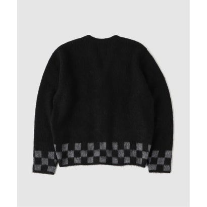 TODAY edition / トゥデイエディション CHECKER MOHAIR CARDIGAN （ブルー）｜詳細画像
