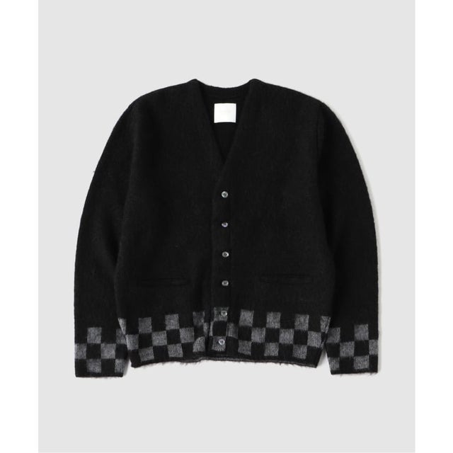 TODAY edition / トゥデイエディション CHECKER MOHAIR CARDIGAN （ブラック）