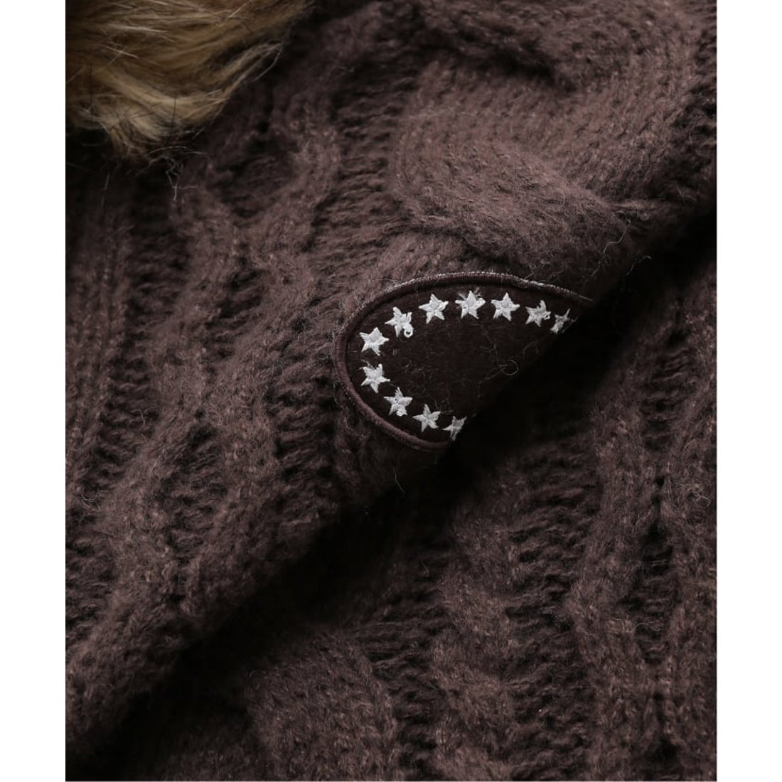 パルプ PULP AFB / エーエフビー FUR ALAN KNIT HOODIE （ブラウン 