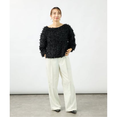 ヴェルメイユ パー イエナ VERMEIL par iena 《予約》FANCY YARN ボートネックプルオーバー （ブラック）｜詳細画像