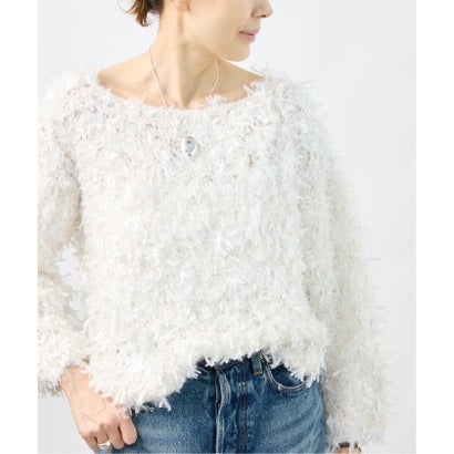 ヴェルメイユ パー イエナ VERMEIL par iena 《予約》FANCY YARN ボートネックプルオーバー （ブラック）｜詳細画像