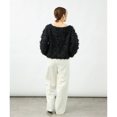 ヴェルメイユ パー イエナ VERMEIL par iena 《予約》FANCY YARN ボートネックプルオーバー （ブラック）｜詳細画像