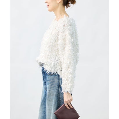 ヴェルメイユ パー イエナ VERMEIL par iena 《予約》FANCY YARN ボートネックプルオーバー （ホワイト）｜詳細画像