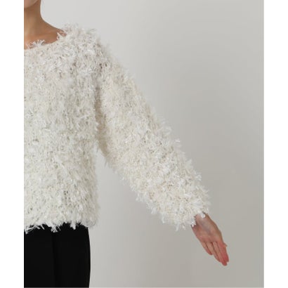 ヴェルメイユ パー イエナ VERMEIL par iena 《予約》FANCY YARN ボートネックプルオーバー （ホワイト）｜詳細画像