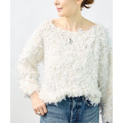 ヴェルメイユ パー イエナ VERMEIL par iena 《予約》FANCY YARN ボートネックプルオーバー （ホワイト）｜詳細画像