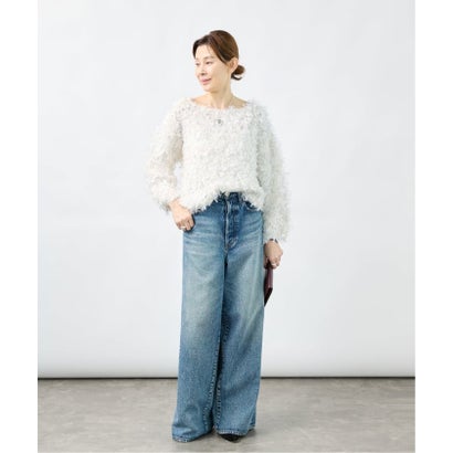 ヴェルメイユ パー イエナ VERMEIL par iena 《予約》FANCY YARN ボートネックプルオーバー （ホワイト）｜詳細画像