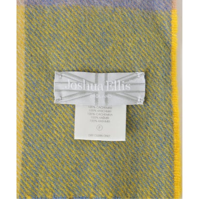 《予約》JOSHUA ELLIS ジョシュア エリス Stole Block Check 70x190cm （イエロー）｜詳細画像