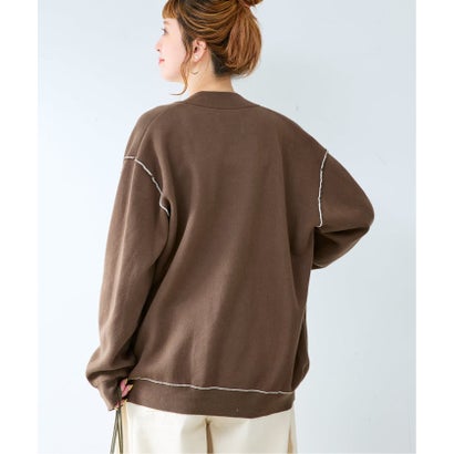 ベーセーストック B.C STOCK ANTS & ELEPHANTS 2TONE スウェットライク リブカーディガン（レッド）｜詳細画像