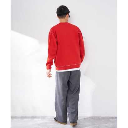 ベーセーストック B.C STOCK ANTS & ELEPHANTS 2TONE スウェットライク リブカーディガン（レッド）｜詳細画像