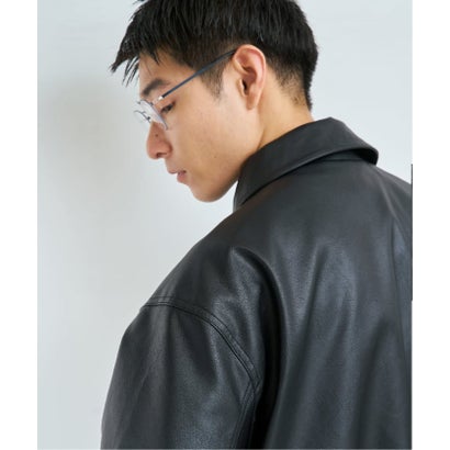 OSKR / オーエスケーアール 別注 FAUX LEATHER ジャケット（ブラック）｜詳細画像