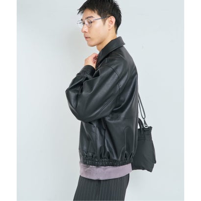 OSKR / オーエスケーアール 別注 FAUX LEATHER ジャケット（ブラック）｜詳細画像
