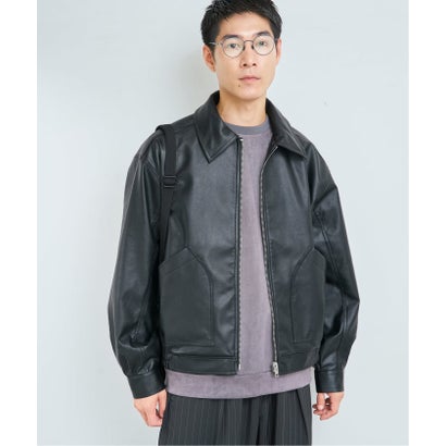 OSKR / オーエスケーアール 別注 FAUX LEATHER ジャケット（ブラック）｜詳細画像