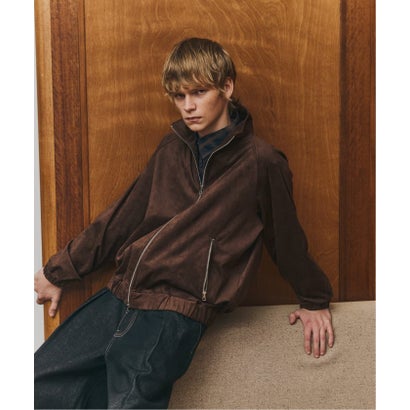 OSKR / オーエスケーアール 別注 FAUX SUEDE TRACK TOP ブルゾン（ブラウン）｜詳細画像
