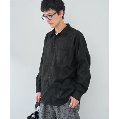 FAKE SUEDE OVER シャツ （グレー）｜詳細画像