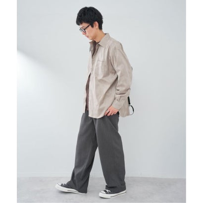 FAKE SUEDE OVER シャツ （グレー）｜詳細画像