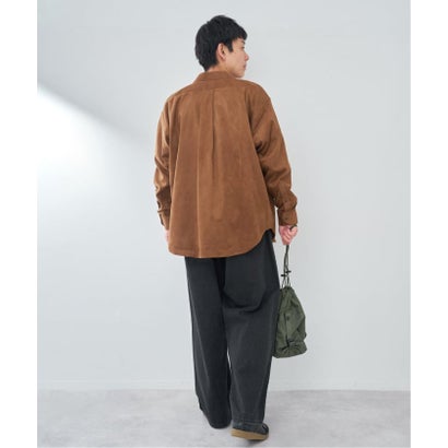 FAKE SUEDE OVER シャツ （ブラック）｜詳細画像