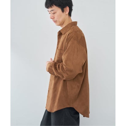 FAKE SUEDE OVER シャツ （ブラック）｜詳細画像